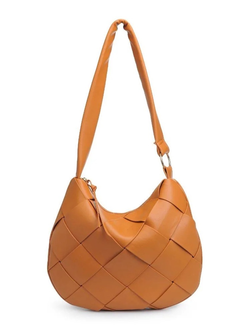 Urban Expressions Mira Woven Crossbody Messenger Bag Cognac NWT💎
